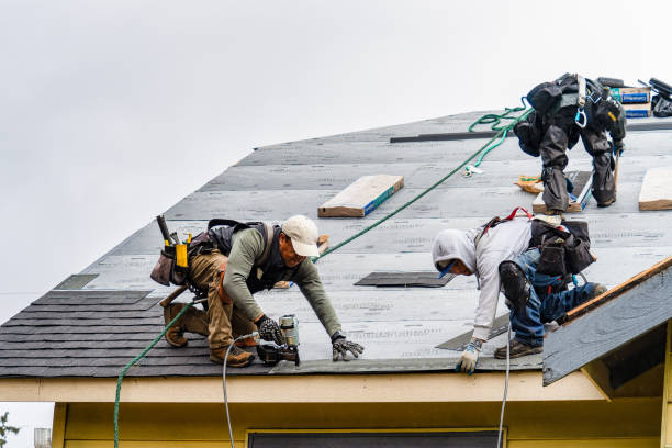 Professional Gutter Installation technician working in Rogers, TX